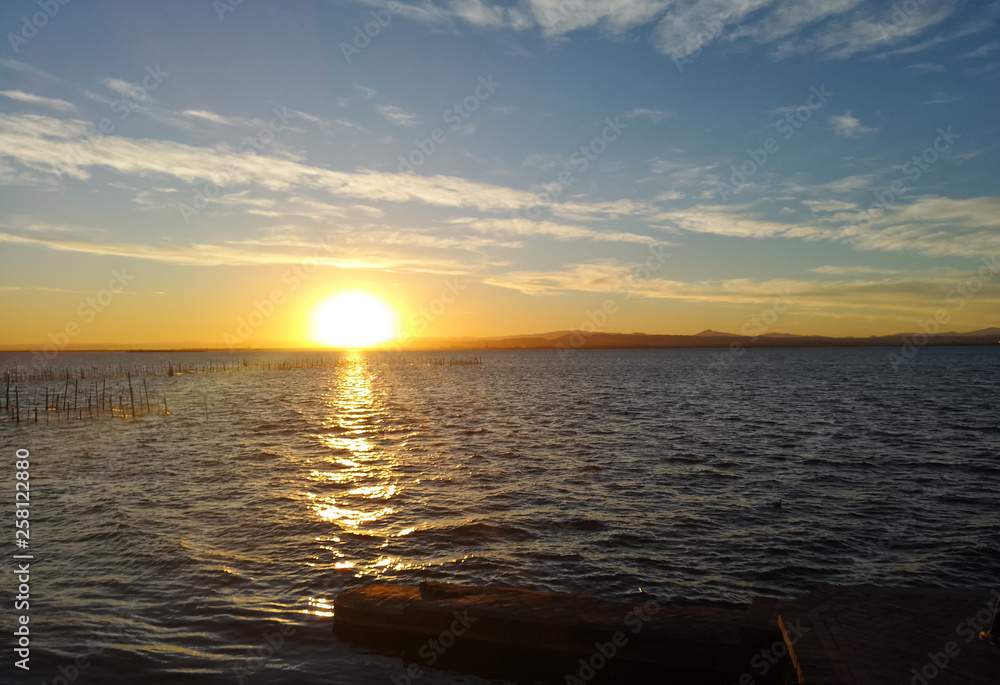 Fototapeta premium sunset in the lagoon