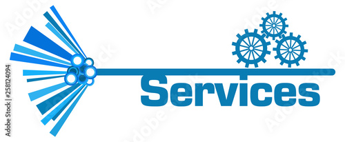Services Gears Blue Graphical Element 
