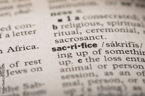 Foto "Sacrifice" in dictionary