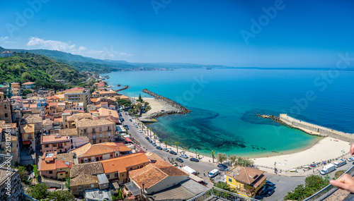 Panoramic view at the bay and port in Pizzo, Calabria, Italy photo