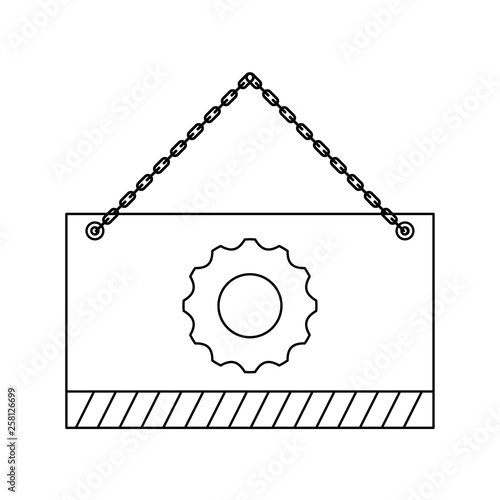 signaling hanging with gear isolated icon