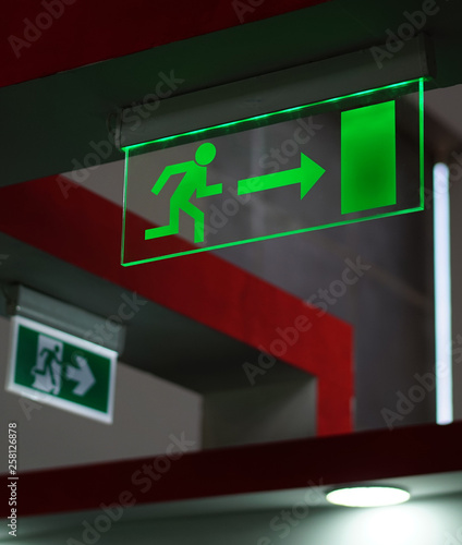 Illuminated Fire exit sign for use in emergency