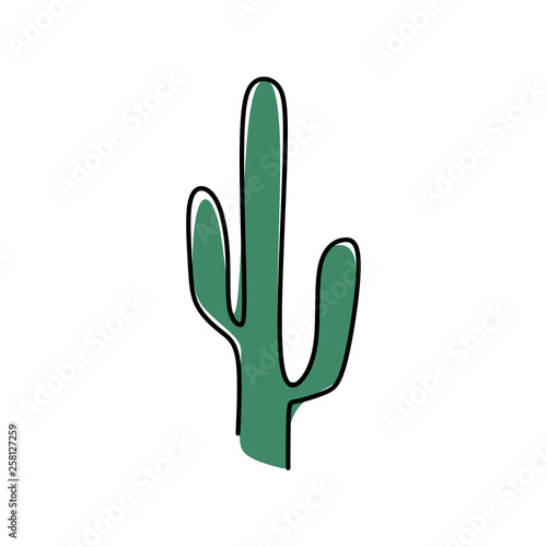 one continuous line drawing of cactus plants.