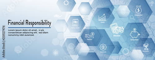Personal Finance & Responsibility Icon Set - Web Header Banner