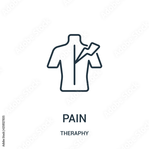 pain icon vector from theraphy collection. Thin line pain outline icon vector illustration.