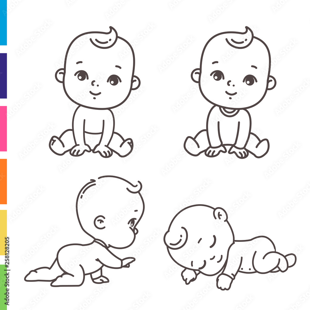 Set Of Baby Boy Stickers Isolated On White Background Royalty Free SVG,  Cliparts, Vectors, and Stock Illustration. Image 23240517.