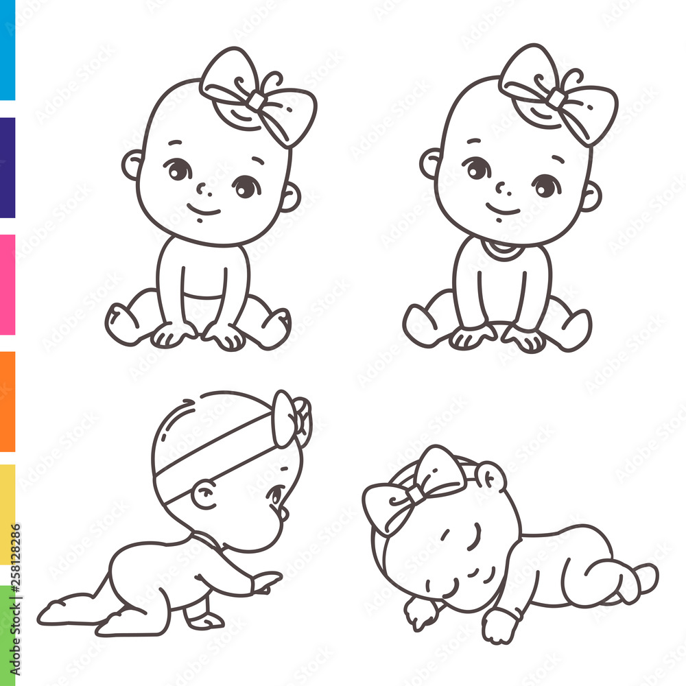 Premium Vector  A cute baby pink bow sticker illustration vector