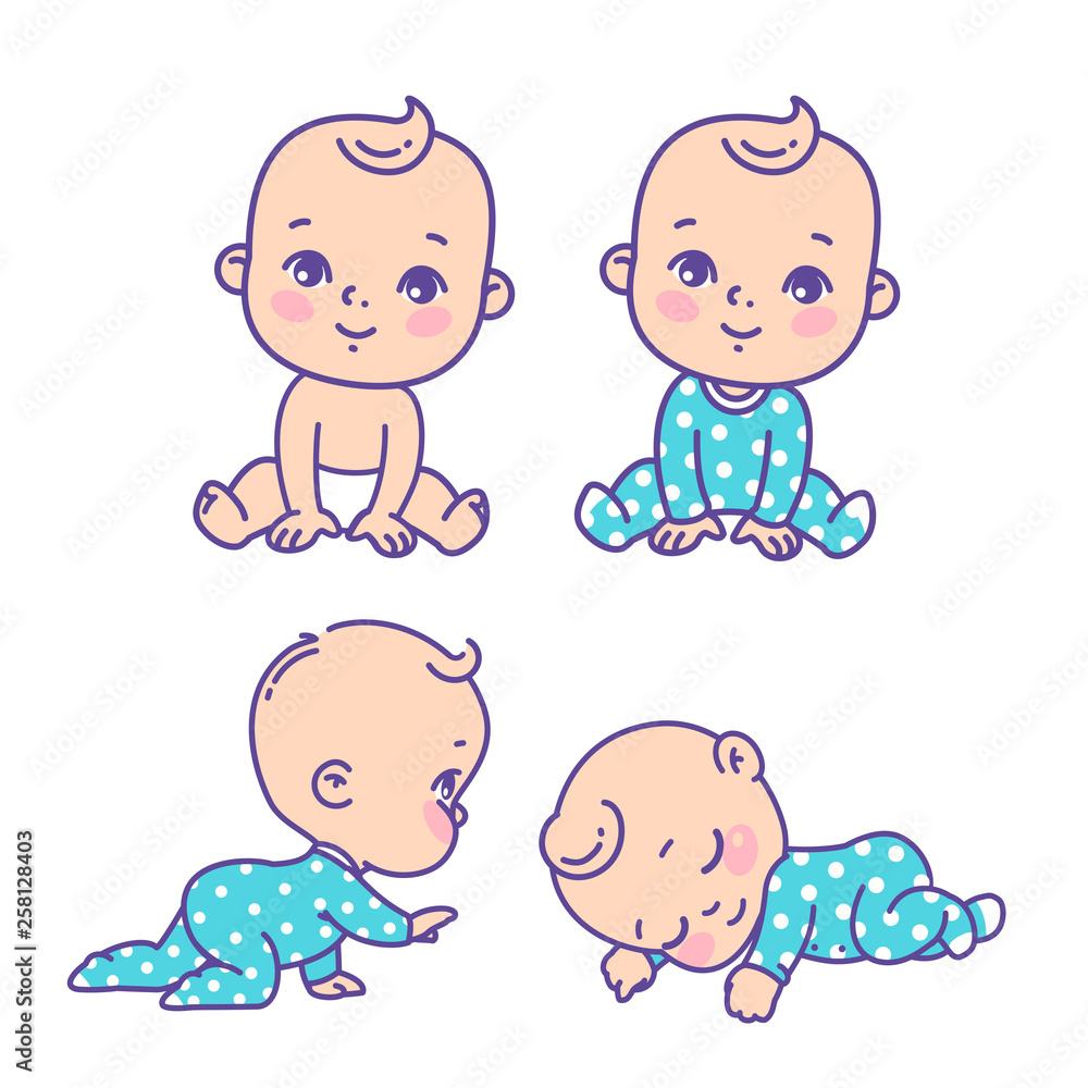 Free Vector  Baby boy stickers