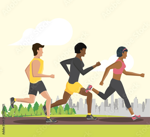 Fitness people running