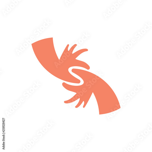 letter s linked hand symbol logo decoration vector