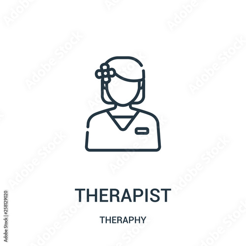 therapist icon vector from theraphy collection. Thin line therapist outline icon vector illustration.