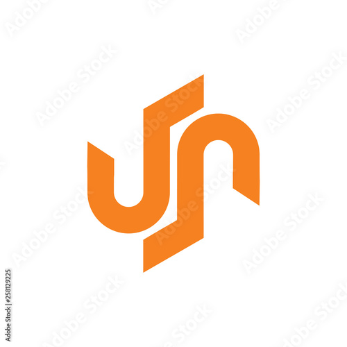letters un simple geometric line logo vector