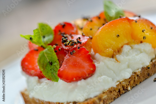 bruschetta with cherry tomato and basil