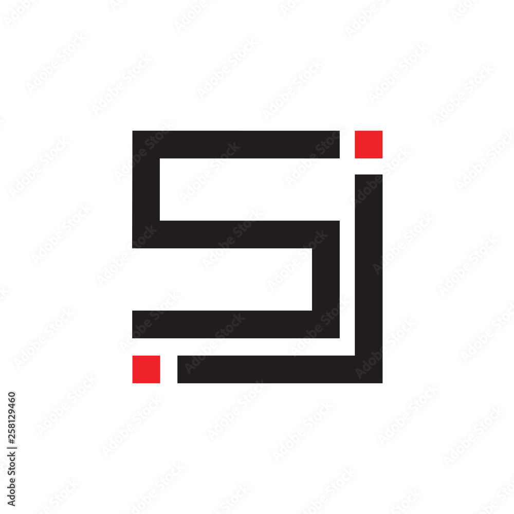 letters sj geometric line simple logo vector letters sj geometric line simple logo vector