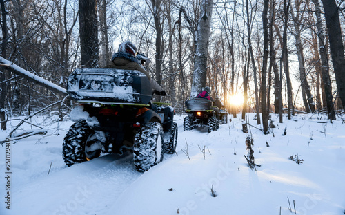 Vászonkép ATVs at sunset