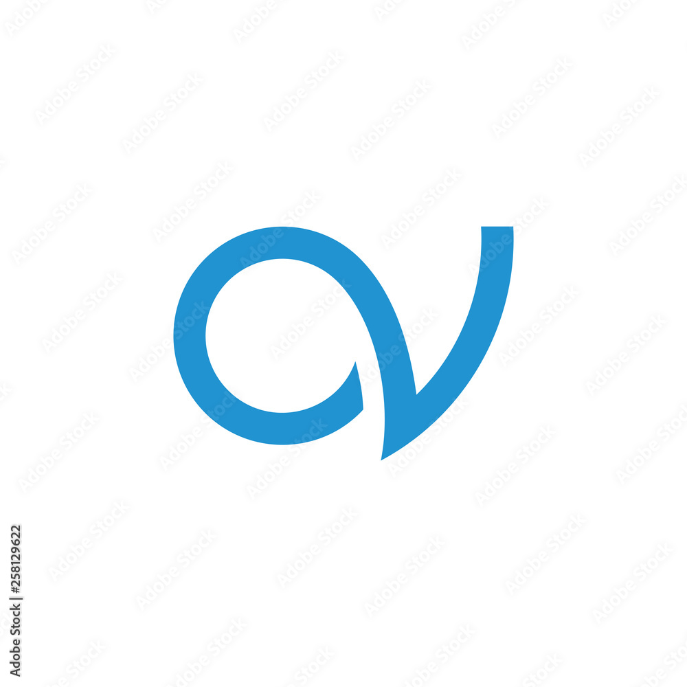 letters ov simple curves geometric line logo vector letters ov simple curves geometric line logo vector