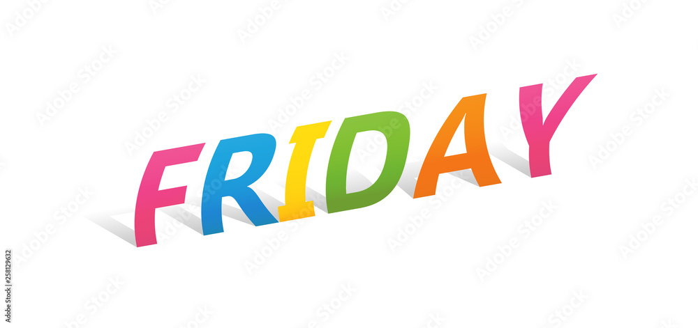 FRIDAY upright paper letters typography FRIDAY upright paper letters typography