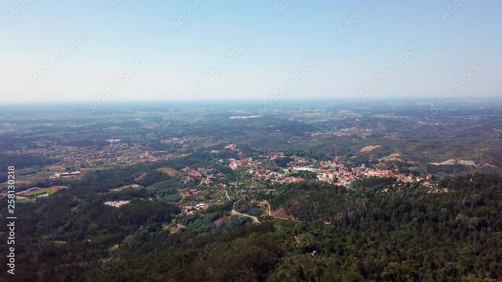 AERIAL LANDSCAPE SHOT OF BUCACO PARK IN PORTUGAL AERIAL LANDSCAPE SHOT OF BUCACO PARK IN PORTUGAL