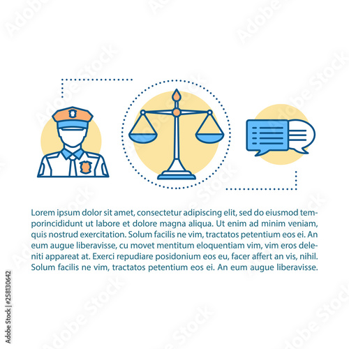 Law enforcement concept linear illustration