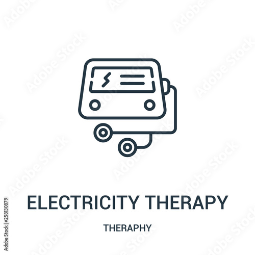 electricity therapy icon vector from theraphy collection. Thin line electricity therapy outline icon vector illustration.
