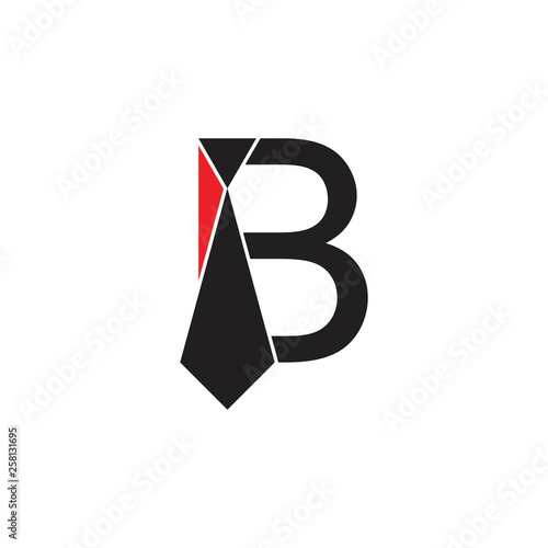 letter b necktie businessman symbol logo vector