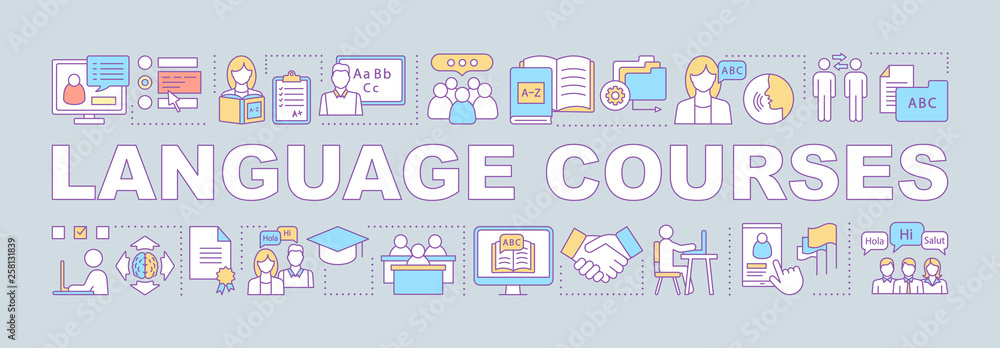 Language learning for business word concepts banner Language learning for business word concepts banner