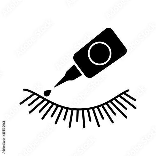 False eyelash glue glyph icon
