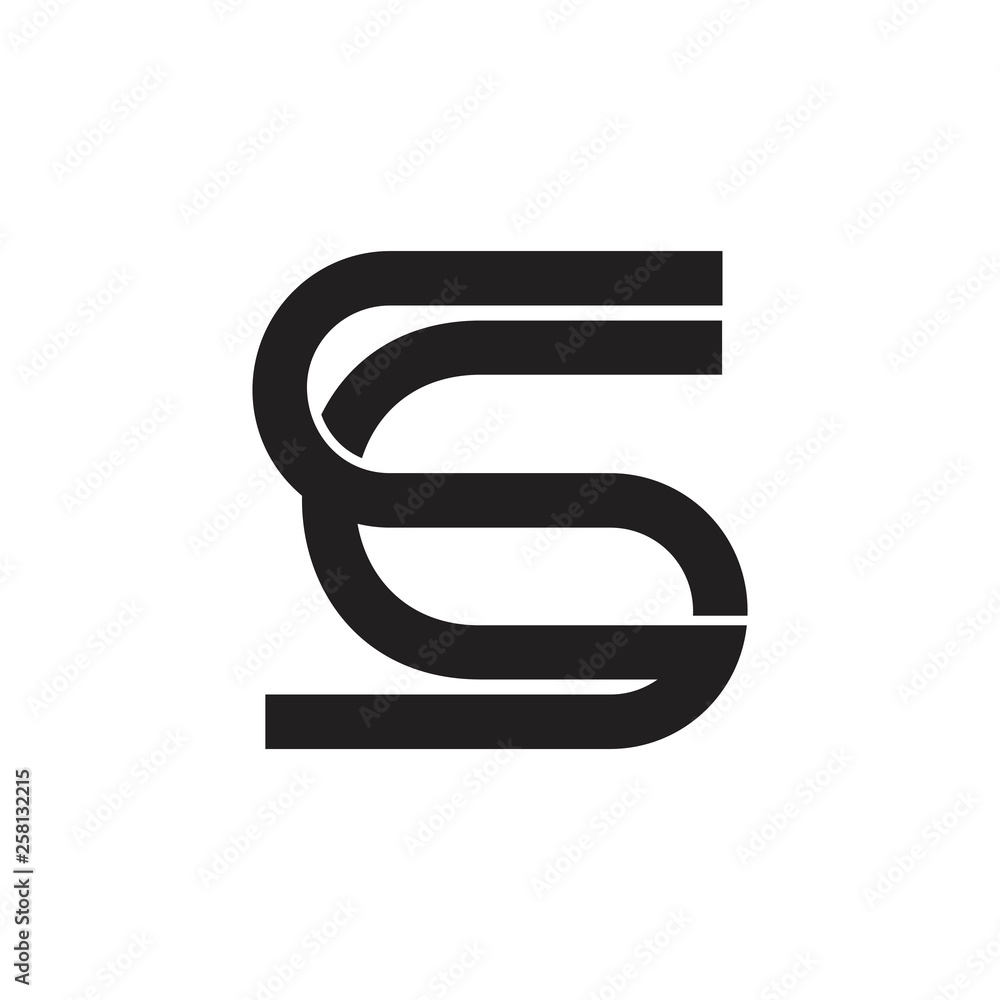 letters sc simple line geometric logo vector letters sc simple line geometric logo vector
