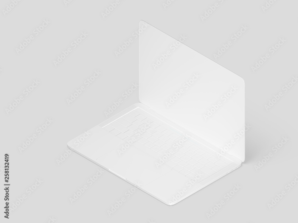 Laptop Isolated isometric view Laptop Isolated isometric view