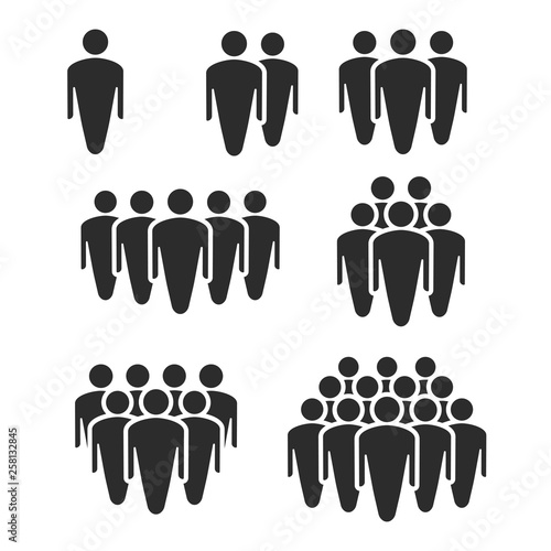 People crowd silhouette Icons. People symbol for your infographics website design. Business Team. Persons symbol. Vector.