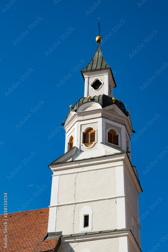 tower of st Erhard church in Bressanone (Brixen), Italy. 