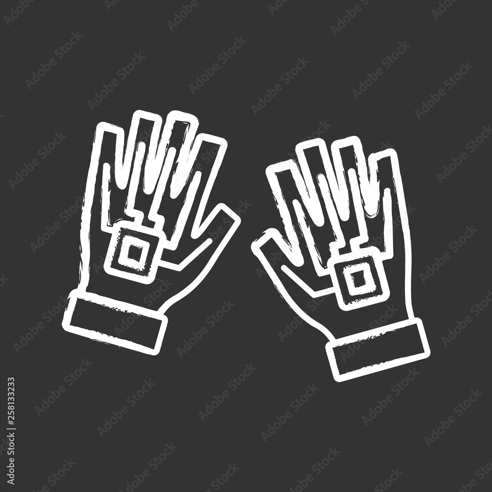 Fototapeta premium VR gloves chalk icon