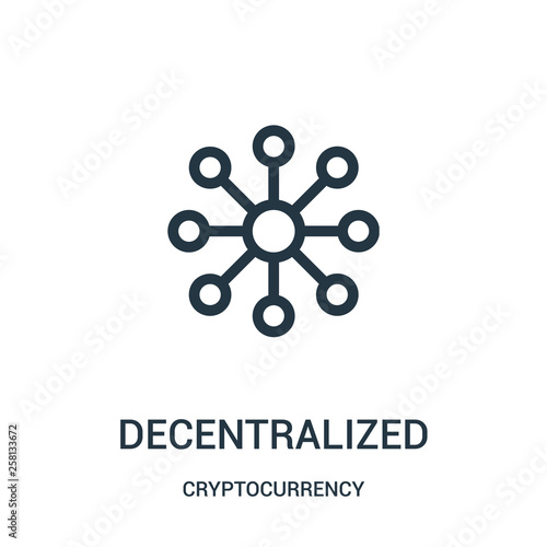 decentralized icon vector from cryptocurrency collection. Thin line decentralized outline icon vector illustration.