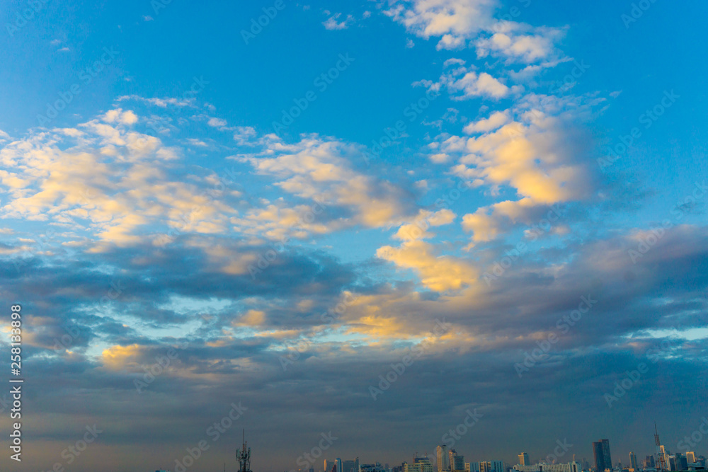 Dramatic colorful sunset sky with cloud Dramatic colorful sunset sky with cloud