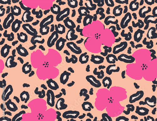 Modern Leopard pattern design. Good for t-shirt textile graphic design, wallpaper, wrapping paper. Fashionable template for design.