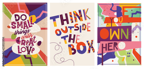 Creative motivational posters.  Colorful modern design.