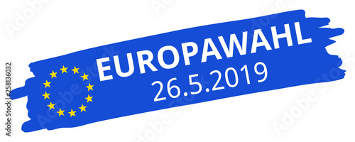Europawahl 2019 Banner Pinselstrich schräg