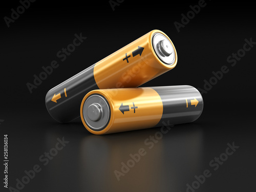 Batteries. Image with clipping path