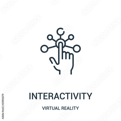 interactivity icon vector from virtual reality collection. Thin line interactivity outline icon vector illustration.