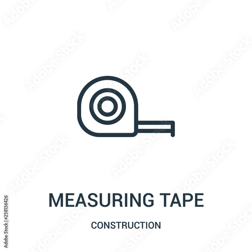 measuring tape icon vector from construction collection. Thin line measuring tape outline icon vector illustration.