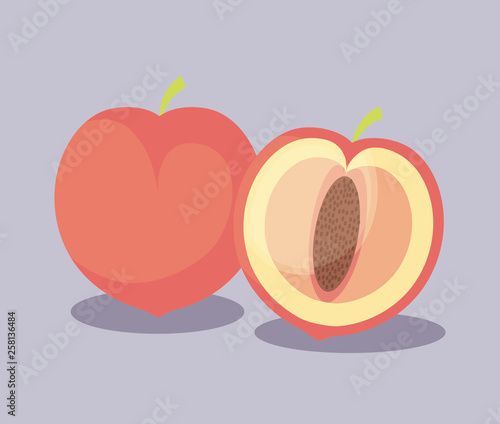 peaches fruits healthy icons