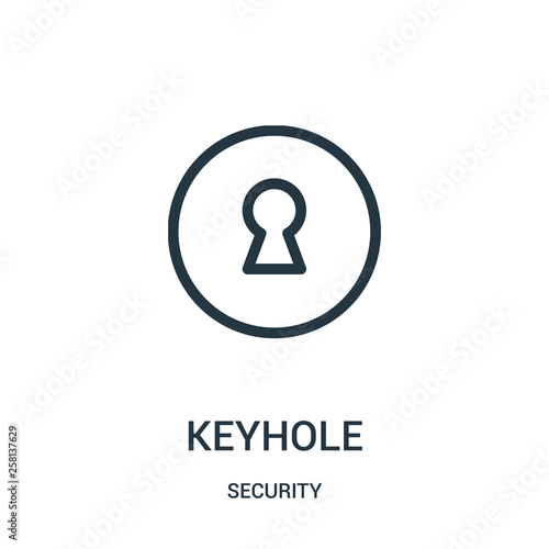 keyhole icon vector from security collection. Thin line keyhole outline icon vector illustration.