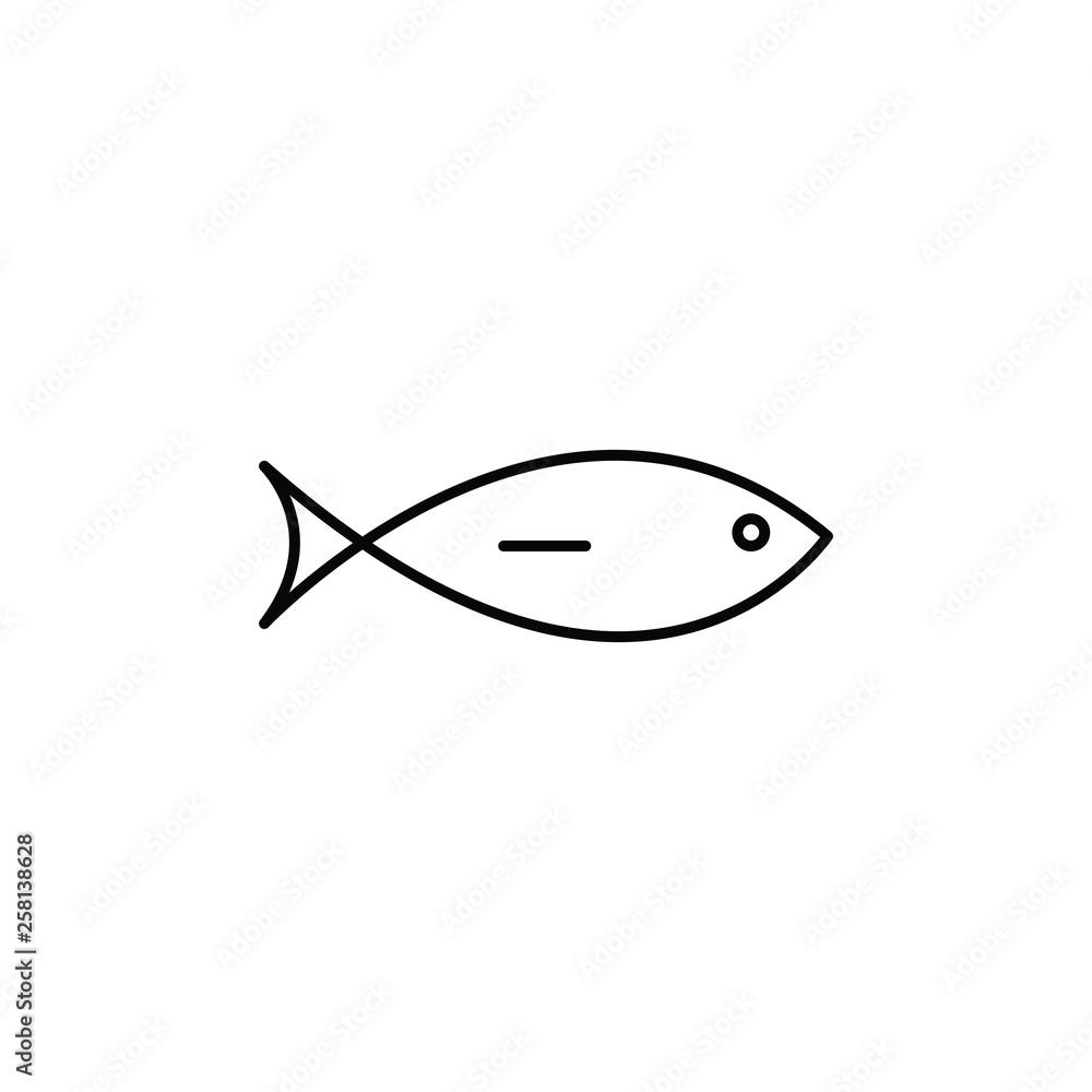 Fish or seafood line art icon for food apps and websites Fish or seafood line art icon for food apps and websites