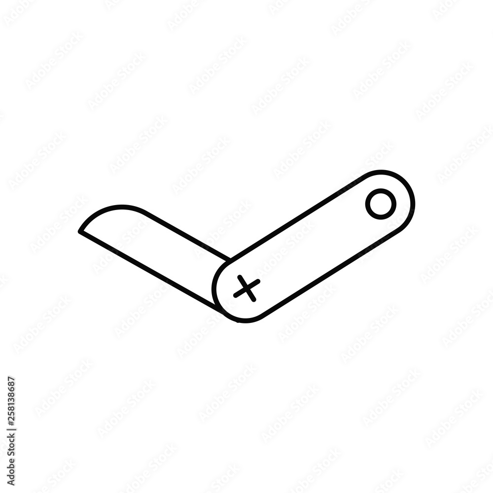 Multi knife line icon concept. Multi knife vector linear illustration, symbol, sign Multi knife line icon concept. Multi knife vector linear illustration, symbol, sign