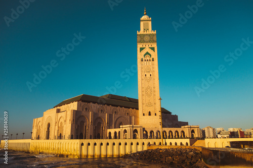 scenic view of Hassan ii mosque in front of the sea - Casablanca, Morocco