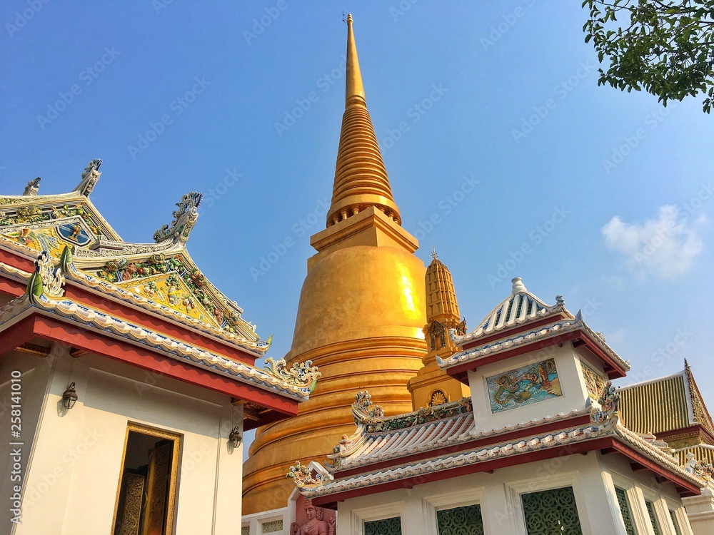 Wat Bowonniwet Vihara is a major Buddhist temple in Phra Nakhon district, Bangkok, Thailand on March 03,2019