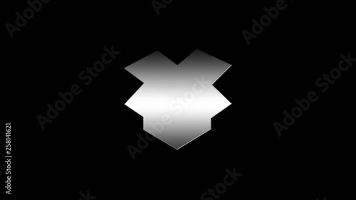 Dropbox icon video animation. General Lightweight animation with black background.included alpha channel. photo
