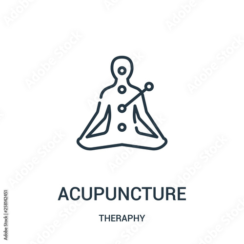 acupuncture icon vector from theraphy collection. Thin line acupuncture outline icon vector illustration.