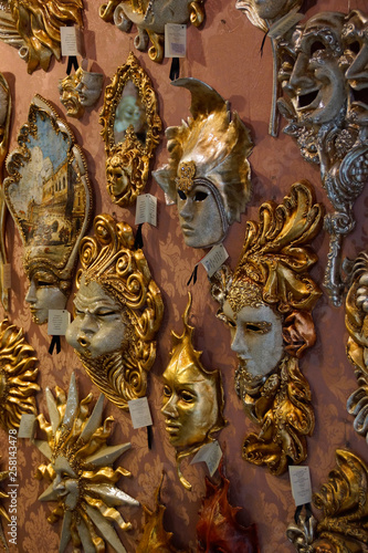 Venice (Italy). Typical carnival masks in the city of Venice