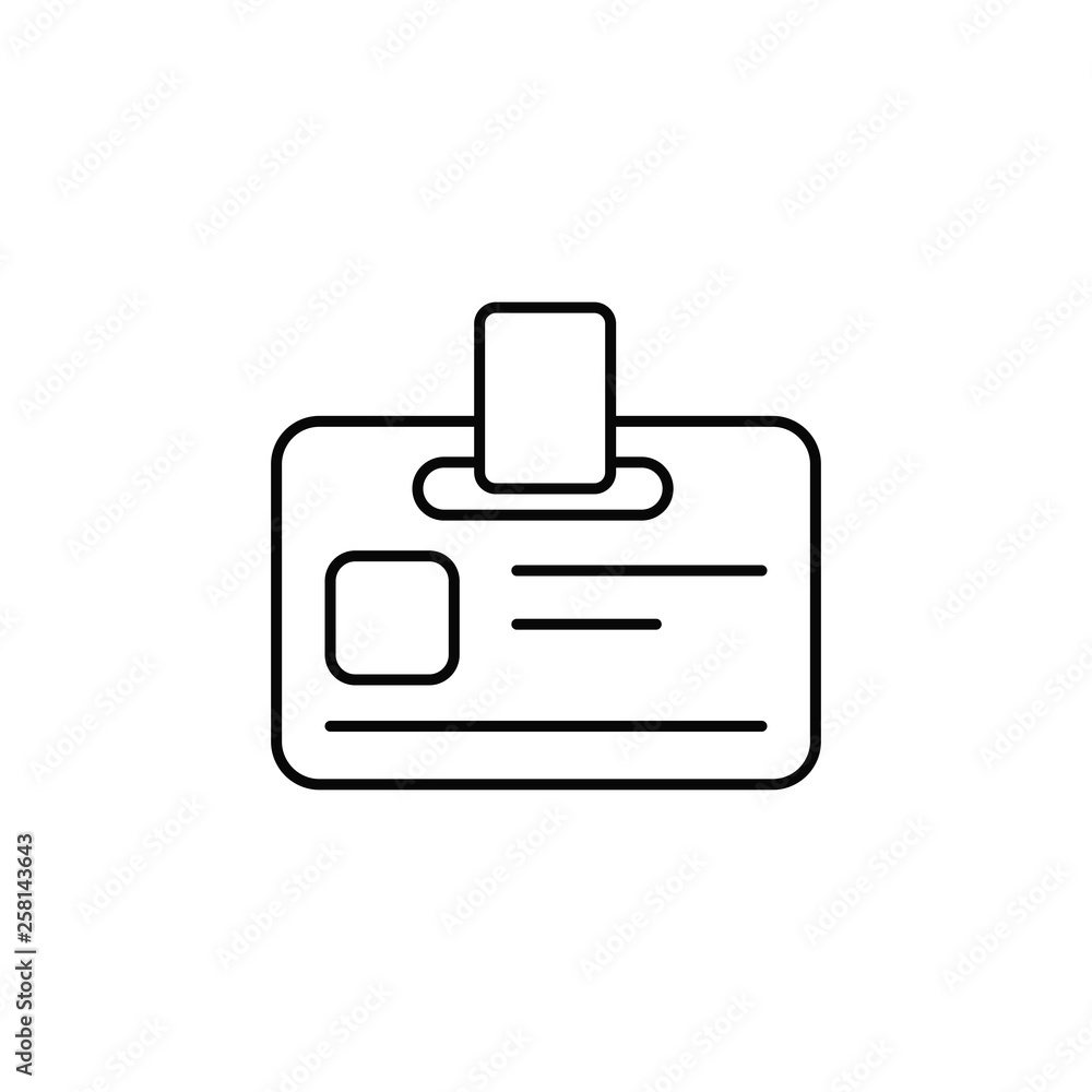 Obraz premium security set id card line icon